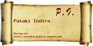 Pataki Indira névjegykártya