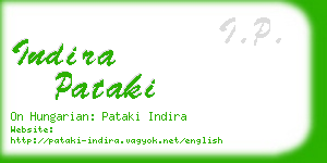 indira pataki business card